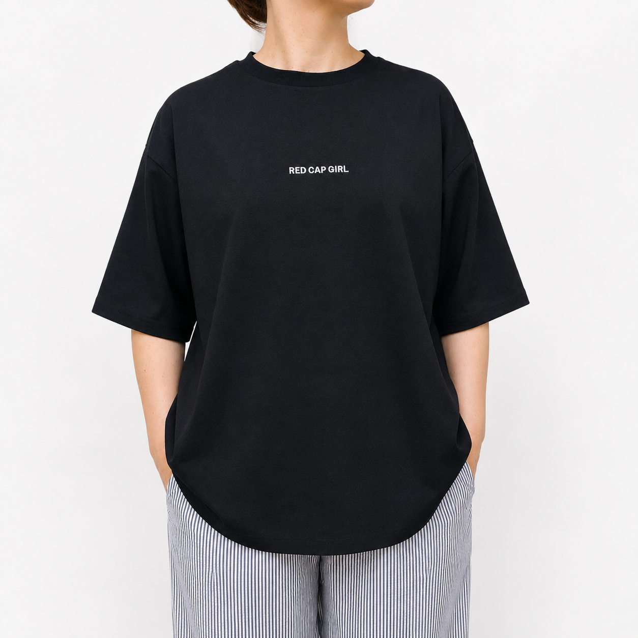 ユニセックス【RED CAP GIRL】 20/-オープンエンド天竺 バックプリント 半袖Tシャツ 1