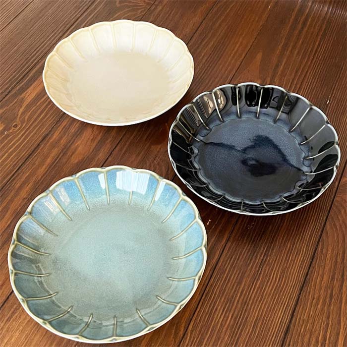 【美濃焼】Vintageシリーズ 7.0深皿 22cm 全3色 カレー皿 パスタ皿 和食器 陶器 洋食器 日本製 テーブルウェア 皿 フラワー ヴィンテージ レンジ可
