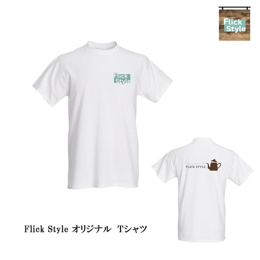 Flick Style フリックスタイル 半袖Tシャツ オリジナル メンズ ホワイト ロゴ Mサイズ