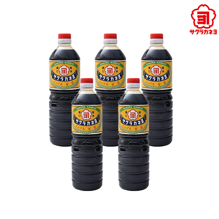 【サクラカネヨ】醤油5本セット こいくち 甘露(かんろ)ギフト お土産 1000ml 吉村醸造 鹿児島