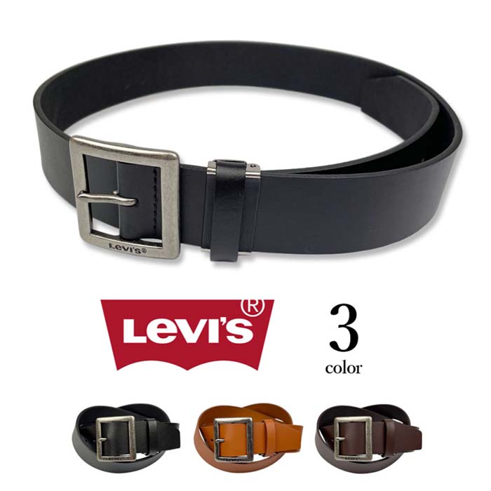 【送料無料】Levi's リーバイス リアルレザー ギャリソンバックル ベルト ワイドベルト 全3色 牛革 メンズ小物 プレゼント ギフト