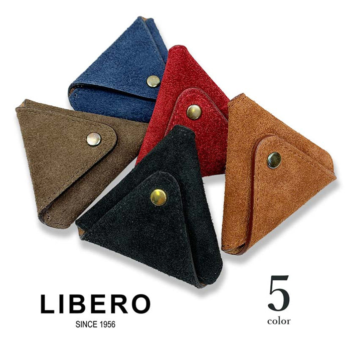 LIBERO リベロ コインケース 日本製 スエード トライアングル 三角形 小銭入れ リアルレザー 牛革 プレゼント 贈り物