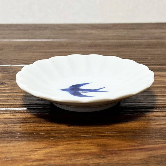 【美濃焼】【ツバメ】小皿 100皿 日本製 食器 磁器 洋食器 和食器 器 漬物皿 醤油皿 取り皿 レンジ可