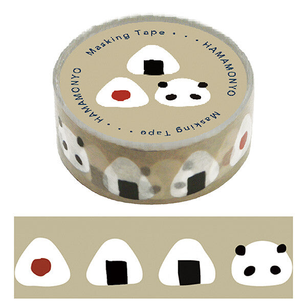 【濱文様】　マスキングテープ　おにぎりパンダ　(日本製)
