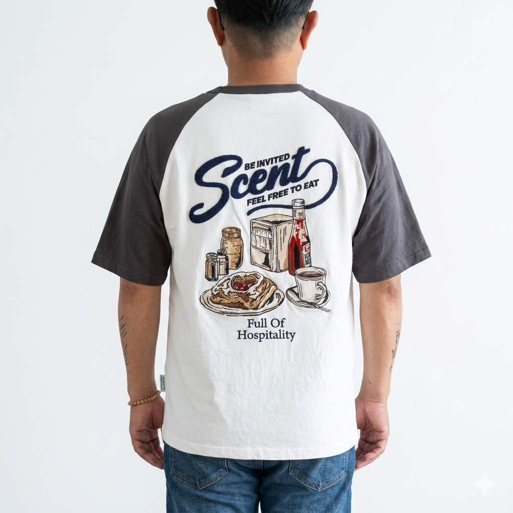 レトロカフェ刺繍Tee - POWER TO THE PEOPLE【2026夏物】