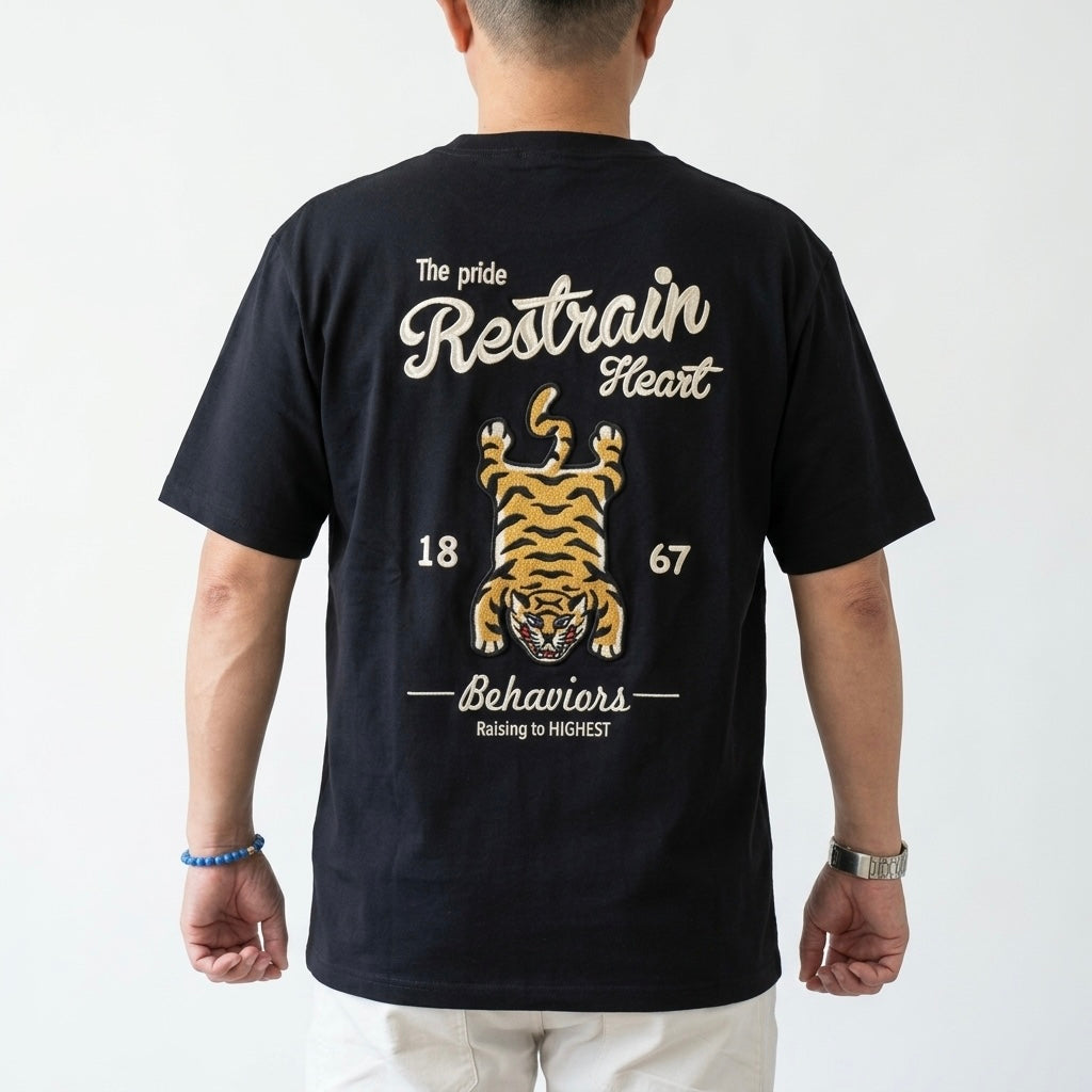 タイガーラグ刺繍 半袖Tシャツ　POWER TO THE PEAPLE【2026夏物新作】（ユニセックス）