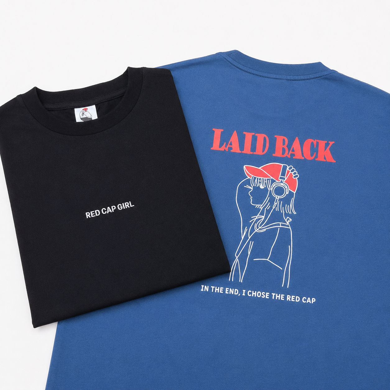 ユニセックス【RED CAP GIRL】 20/-オープンエンド天竺 バックプリント 半袖Tシャツ 2ユニセックス【RED CAP GIRL】 20/-オープンエンド天竺 バックプリント 半袖Tシャツ 2