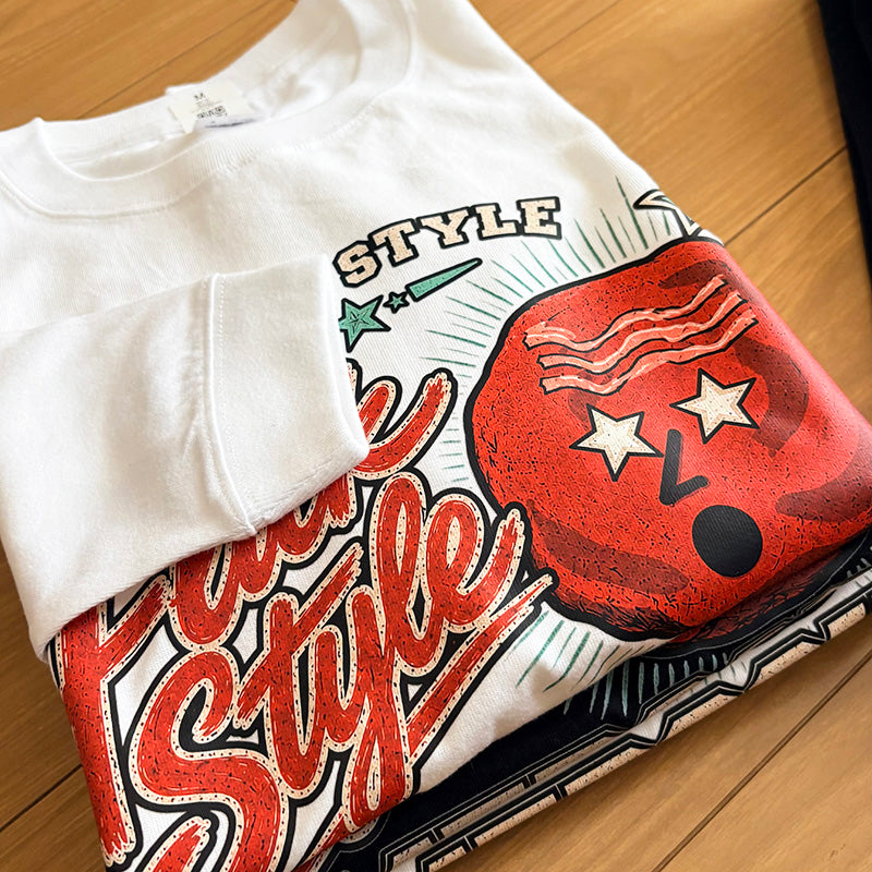 【オリジナルデザイン】5.6oz UMEBOSHI MAN ロングスリーブ Tシャツ（1.6インチリブ）ホワイトWT