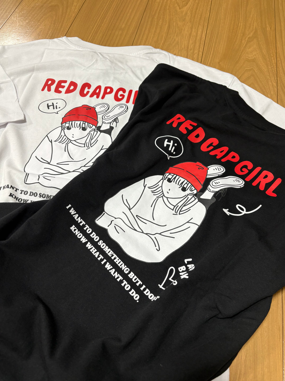 ユニセックス【RED CAP GIRL】 20/-オープンエンド天竺 バックプリント 半袖Tシャツ 1