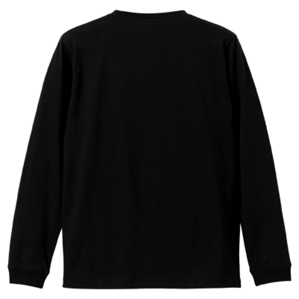 【オリジナルデザイン】5.6oz UMEBOSHI MAN ロングスリーブ Tシャツ（1.6インチリブ）ブラックBK