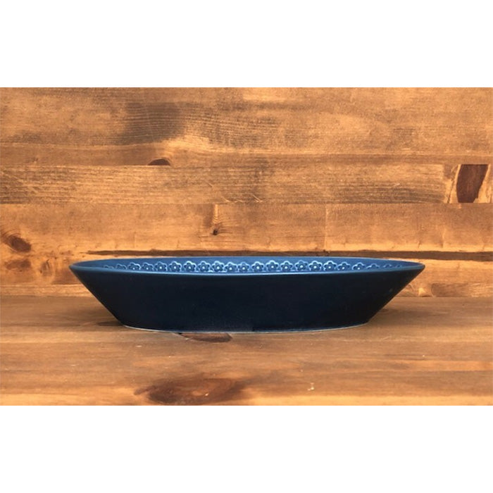 【美濃焼】フルール　深皿　オーバルプレート　26cm　印花型　カレー皿　パスタ皿　オーバルプレート　日本製　食器　磁器　洋食器　和食器　器　デイジー　 全5色　レンジ可