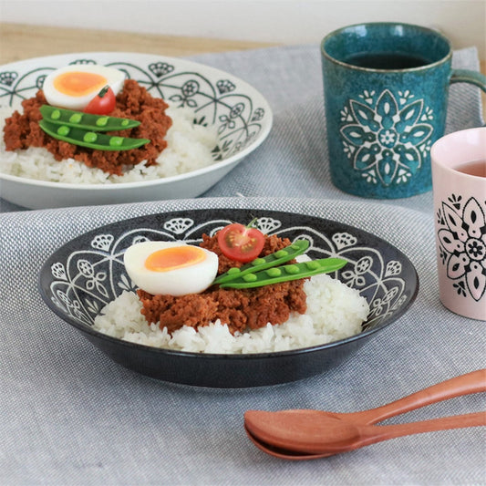 【美濃焼】Moroccan（モロッカン）深皿　カレー皿　パスタ皿　メインディッシュ　日本製　美濃焼　 軽量　陶磁器　食器　テーブルウェア　和食器　カフェ　レンジ可