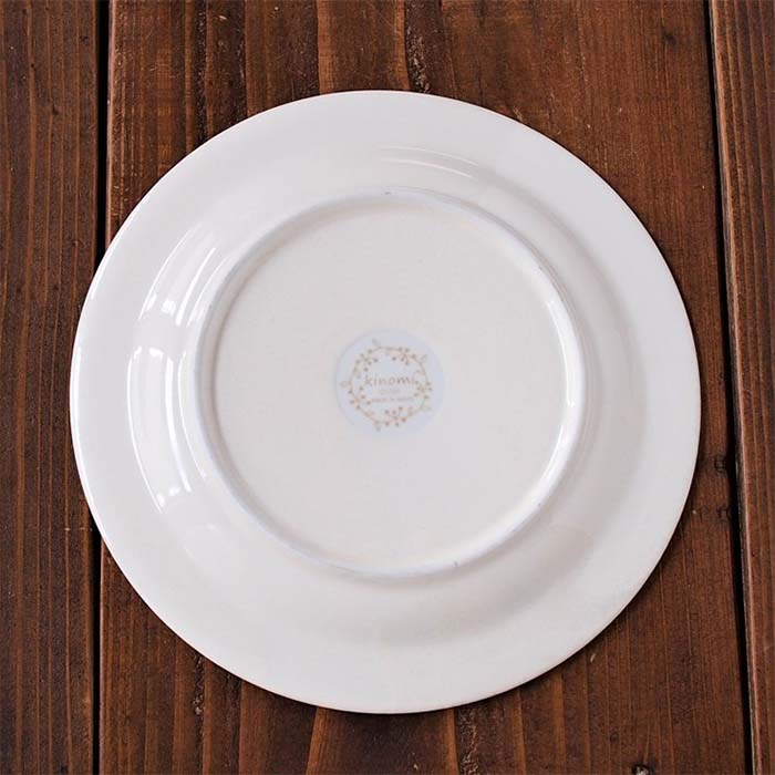 【美濃焼】 【ポットマム】7.5インチケーキ皿　プレート　中皿　日本製　食器　和食器　洋食器　磁器　サラダ　スープ　テーブルウェア　フラワー　カフェ風　レンジ可